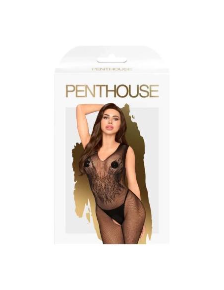 Penthouse Wild Catch - szárnyhálós jumpsuit (fekete)