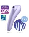 Satisfyer Dual Pleasure - újratölthető, vízálló intelligens csikló és hüvelyvibrátor (lila)