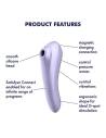 Satisfyer Dual Pleasure - újratölthető, vízálló intelligens csikló és hüvelyvibrátor (lila)