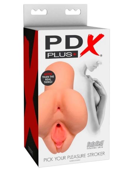 Valósághű maszturbátor PDX Pick Your Pleasure Stroker 2 az 1-ben természetes