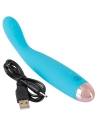 Cuties Mini Vibrator Blue 2.G - újratölthető, vízálló G-pont vibrátor (türkiz)