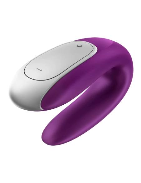 Satisfyer Double Fun - újratölthető, vízálló intelligens páros vibrátor távirányítóval (lila)