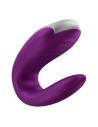 Satisfyer Double Fun - újratölthető, vízálló intelligens páros vibrátor távirányítóval (lila)