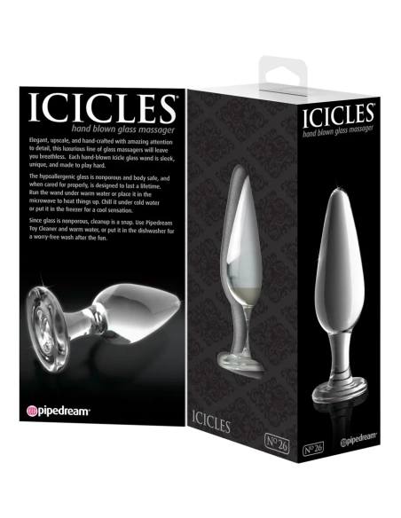 Üveg anális dugó Pipedream Icicles No. 26 átlátszó