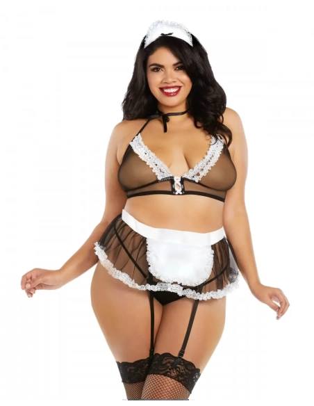 Dreamgirls Maid Plus Size Sheer Mesh XL-XXL erotikus szobalány jelmez