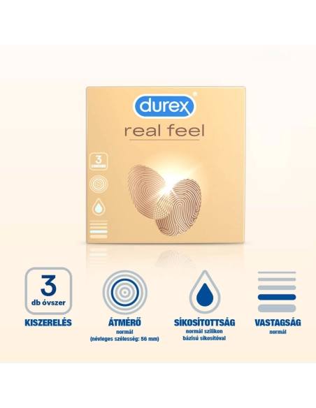 Durex Real Feel óvszer latex mentes 3 db