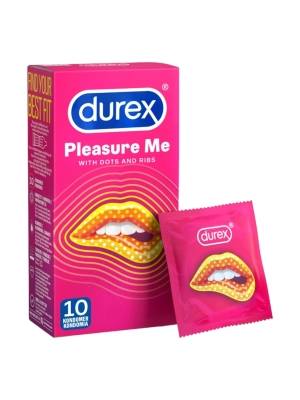 Durex Pleasure Me óvszer bordákkal és pöttyökkel 10 db