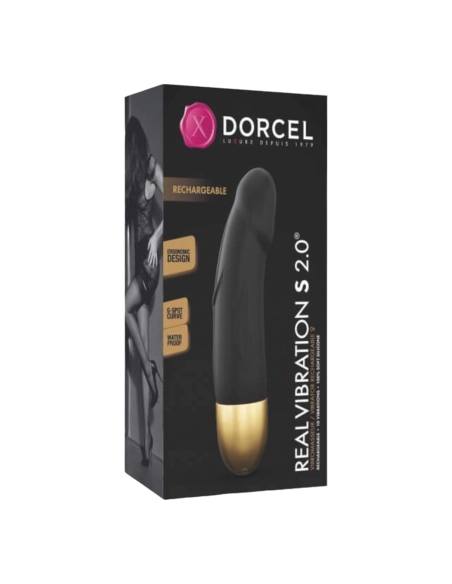 Dorcel Real Vibration S 2.0 - újratölthető vibrátor (fekete és arany)