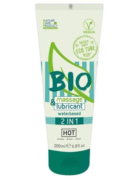 Vegán masszázs és síkosító gél HOT Bio 2in1 200ml