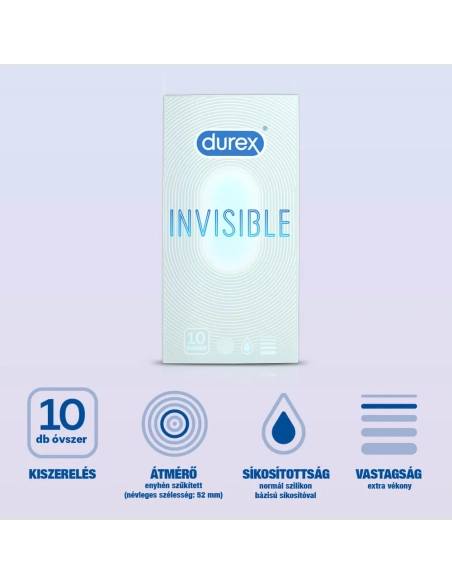 Extra vékony érzékeny óvszer Durex Invisible 10 db