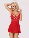 Babydoll szexi ing OBSESSIVE - 838-BAB-3 BABYDOLL & THONG RED