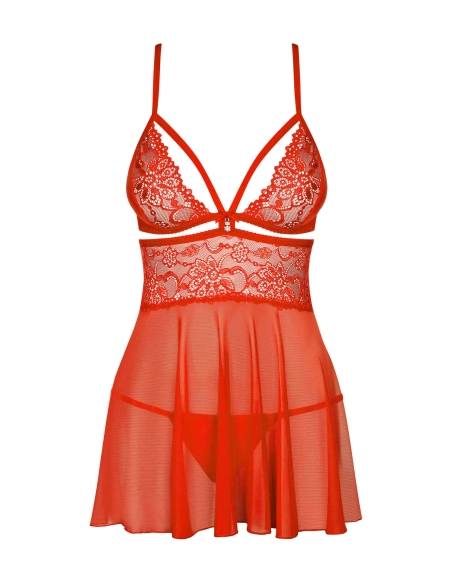 Babydoll szexi ing OBSESSIVE - 838-BAB-3 BABYDOLL & THONG RED