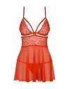 Babydoll szexi ing OBSESSIVE - 838-BAB-3 BABYDOLL & THONG RED