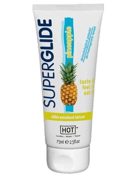 Ízesített ananász síkosító gél HOT Superglide ananász ehető kenőanyag 75ml