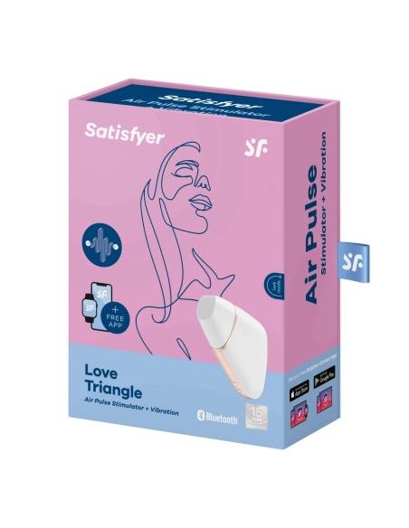 Satisfyer Love Triangle - újratölthető, vízálló, intelligens vibrátor és csiklóstimulátor (fehér)