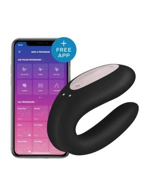 SATISFYER Double Joy Black intelligens páros vibrátor